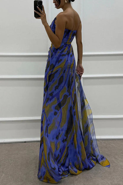 Elegant Vibrant Flowy A-Line Maxi Dress for Women's Wedding Guests