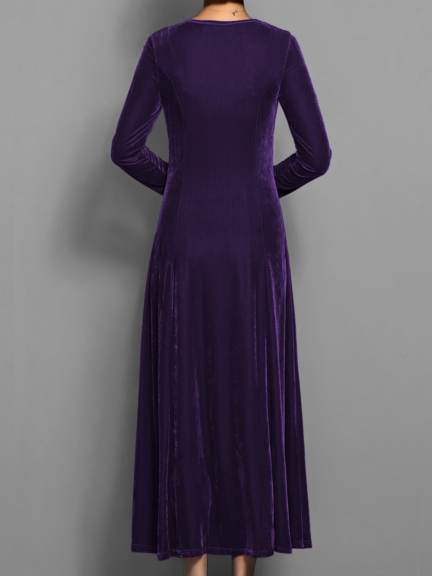 Women's Velvet Dress with Classic Design and Elegant Fit