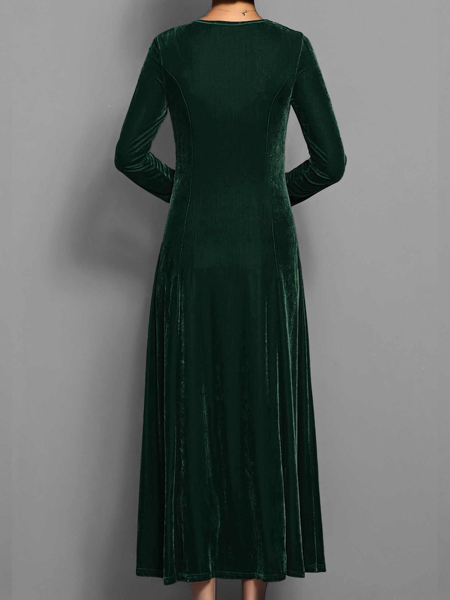 Women's Velvet Dress with Classic Design and Elegant Fit