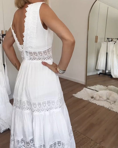 Women's Boho Flowy Dress with Wrap Design and Draped Style