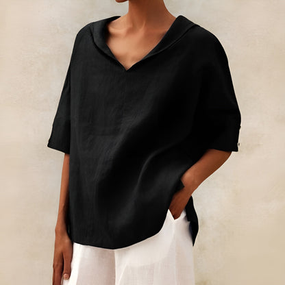 Women's Lightweight Blouse with Short Sleeves and Breathable Fabric