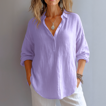 Women's Blouse with Short Sleeves and Lightweight Fabric