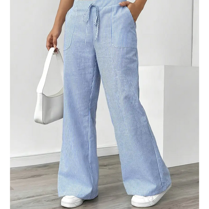 Tessa | Striped Trousers with Pockets and Relaxed Fit