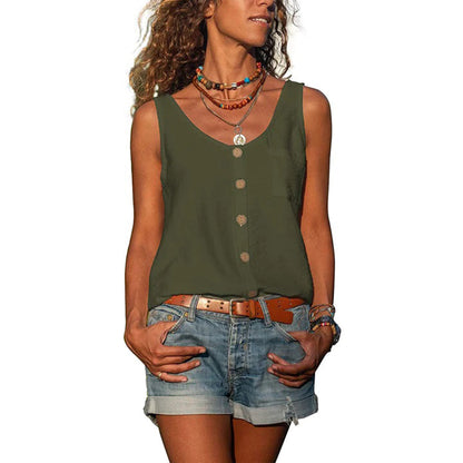 Women's Casual Sleeveless Top with Loose Fit and Breathable Fabric