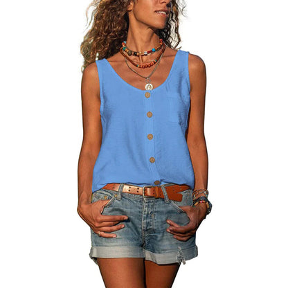 Women's Casual Sleeveless Top with Loose Fit and Breathable Fabric