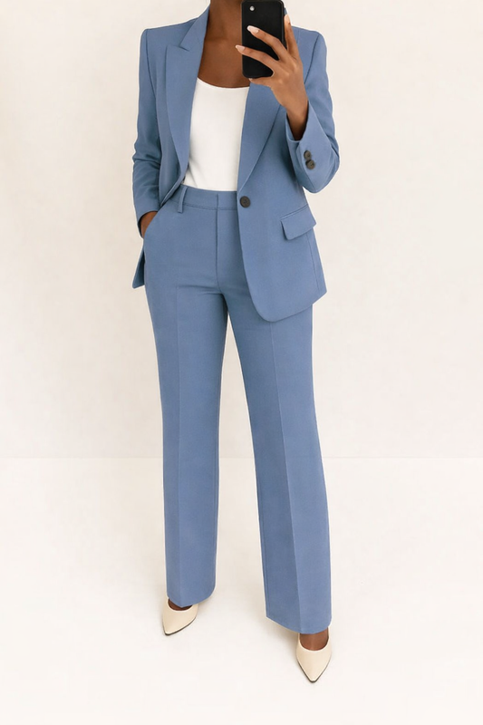 Effortless Tailored Silhouette Crepe Two Piece Suit For All Day Polished Comfort