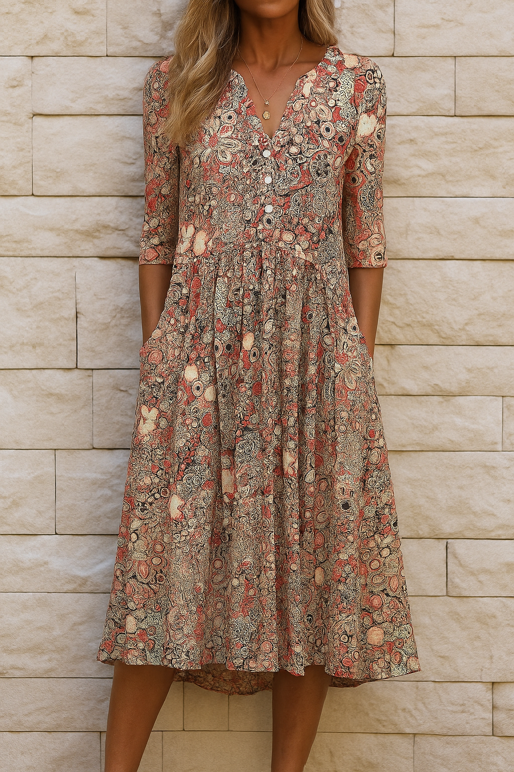 OLIVIA | ELEGANT V-NECK DRESS