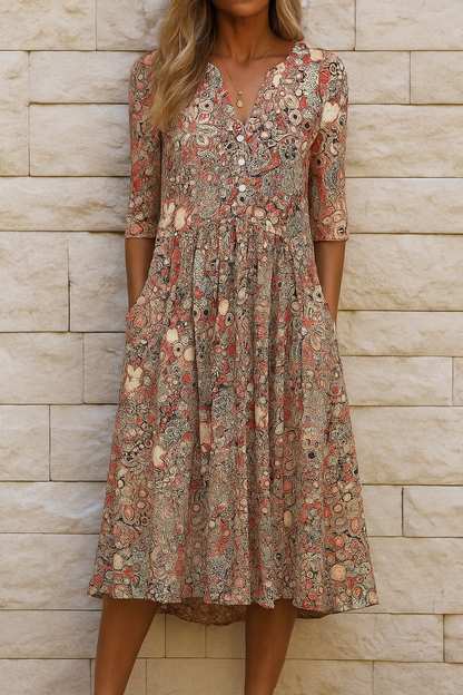 OLIVIA | ELEGANT V-NECK DRESS