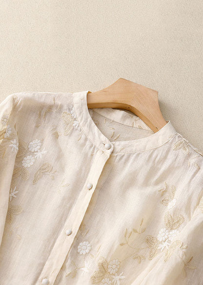 Women's Blouse with Floral Accents and Lightweight Fabric