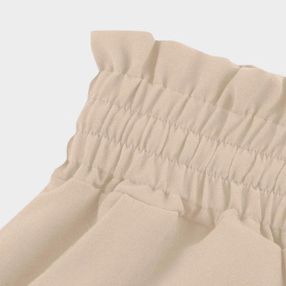 Oakley | High Waist Wide Leg Trousers with Smocked Waist and Relaxed Fit