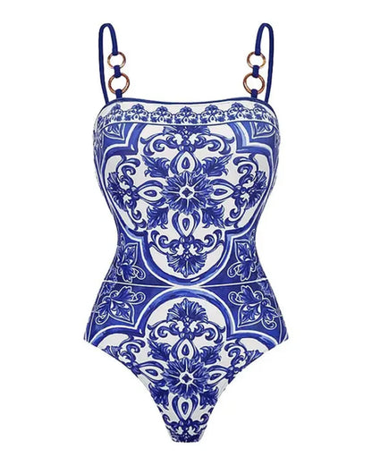 Women’s Print Swimsuit & Skirt Set
