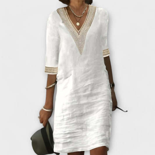 Women's Crochet Dress with Openwork Design and Flowy Silhouette