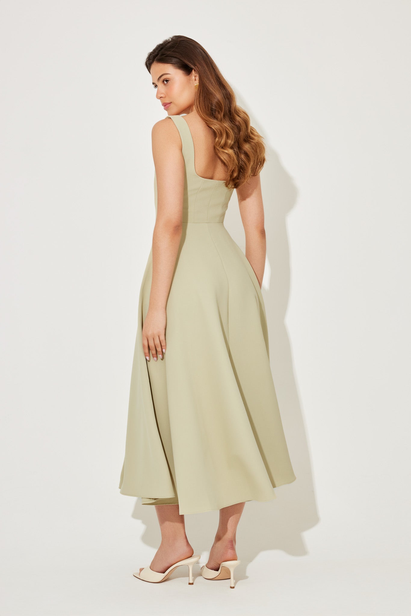 Timeless Square-Neck Georgette With Ultra-Flowy Silhouette And Comfort Midi Dress