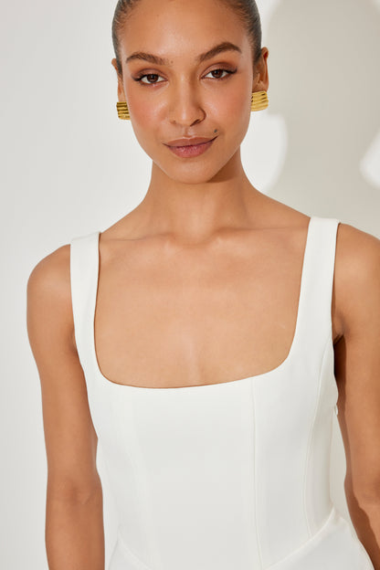 Women's Flowing Midi Dress with Adjustable Straps and Flared Hem