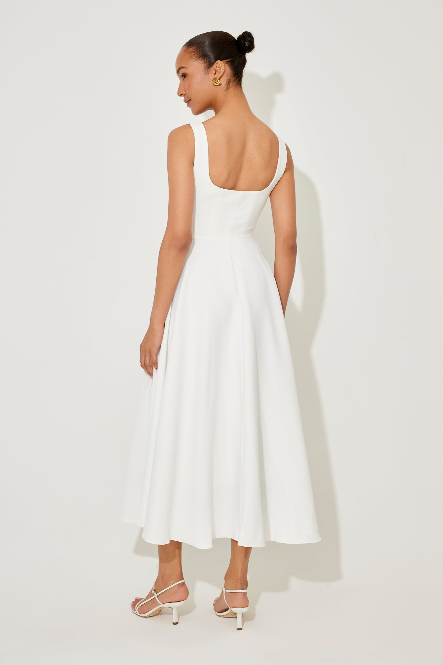 Timeless Square-Neck Georgette With Ultra-Flowy Silhouette And Comfort Midi Dress