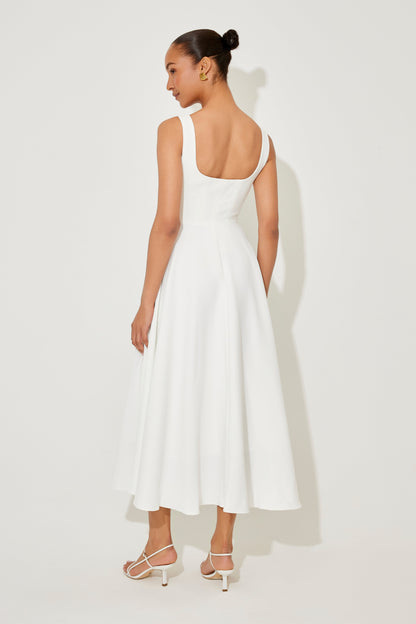 Timeless Square-Neck Georgette With Ultra-Flowy Silhouette And Comfort Midi Dress