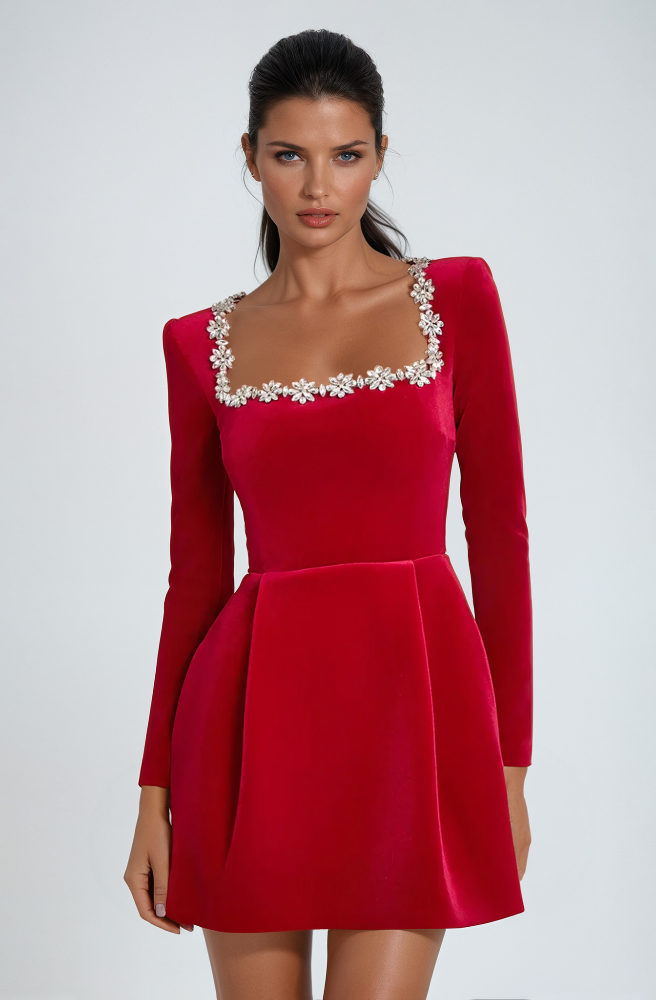 Elegant Effortlessly Flattering Silhouette Solid Crepe Textured For Wedding Guest Dress