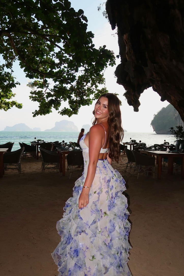 Women's Floral Lace Maxi Dress with Elegant Design and Flowing Silhouette