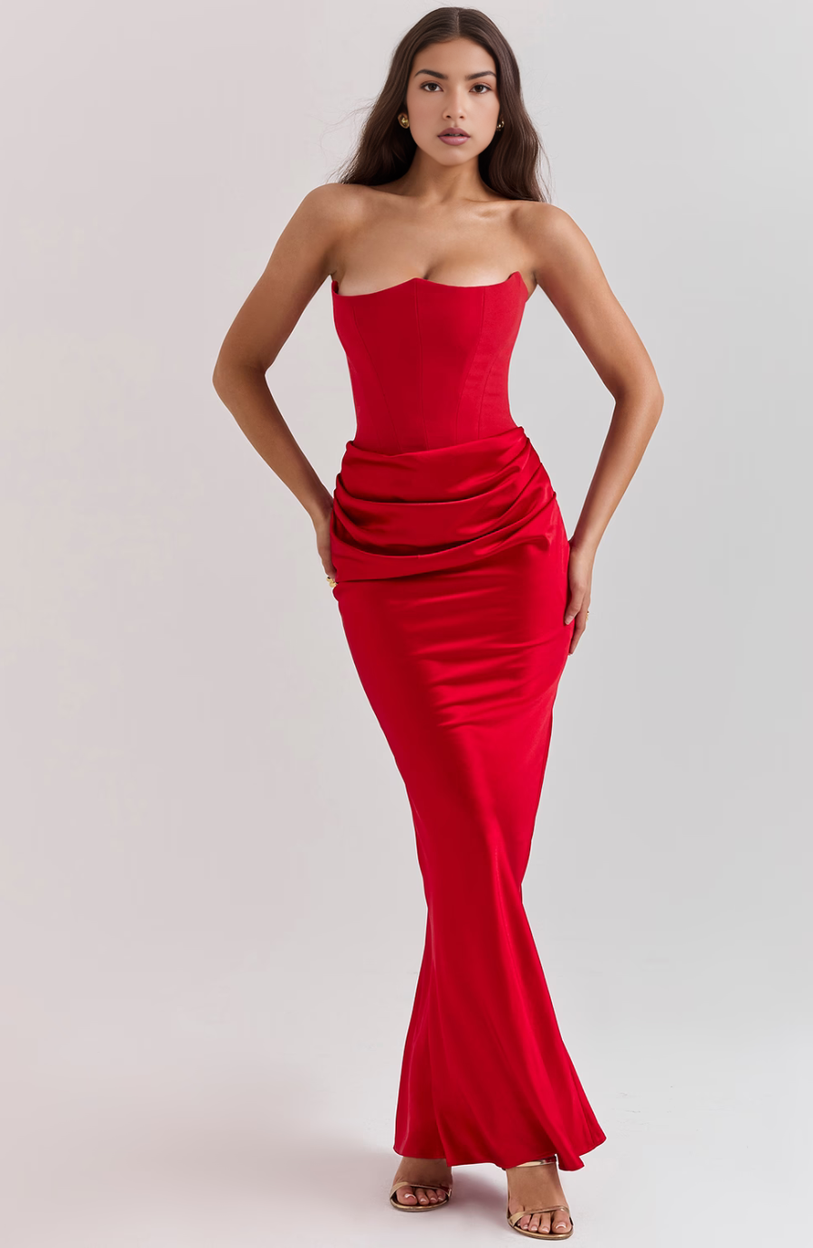 Timeless Chic Strapless A-Line Lace Wedding Guest Midi Evening Dress