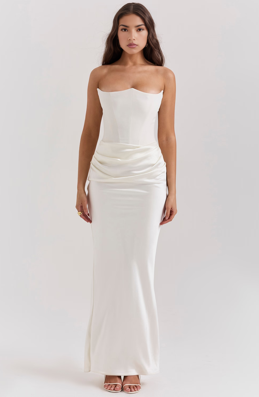 Women's Lace Strapless Dress with Elegant Design and Versatile Style