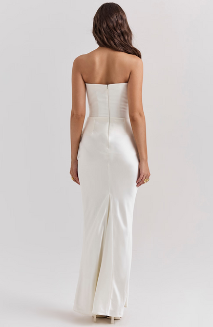 Women's Lace Strapless Dress with Elegant Design and Versatile Style