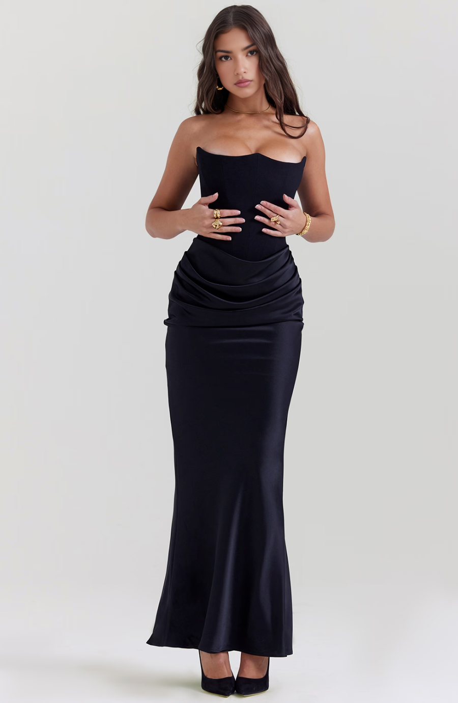Women's Lace Strapless Dress with Elegant Design and Versatile Style
