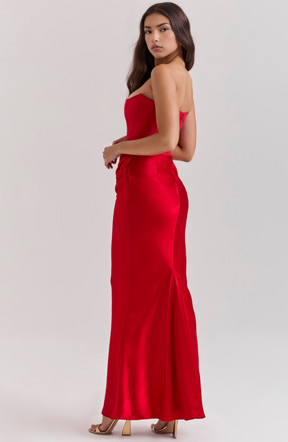 Women's Lace Strapless Dress with Elegant Design and Versatile Style