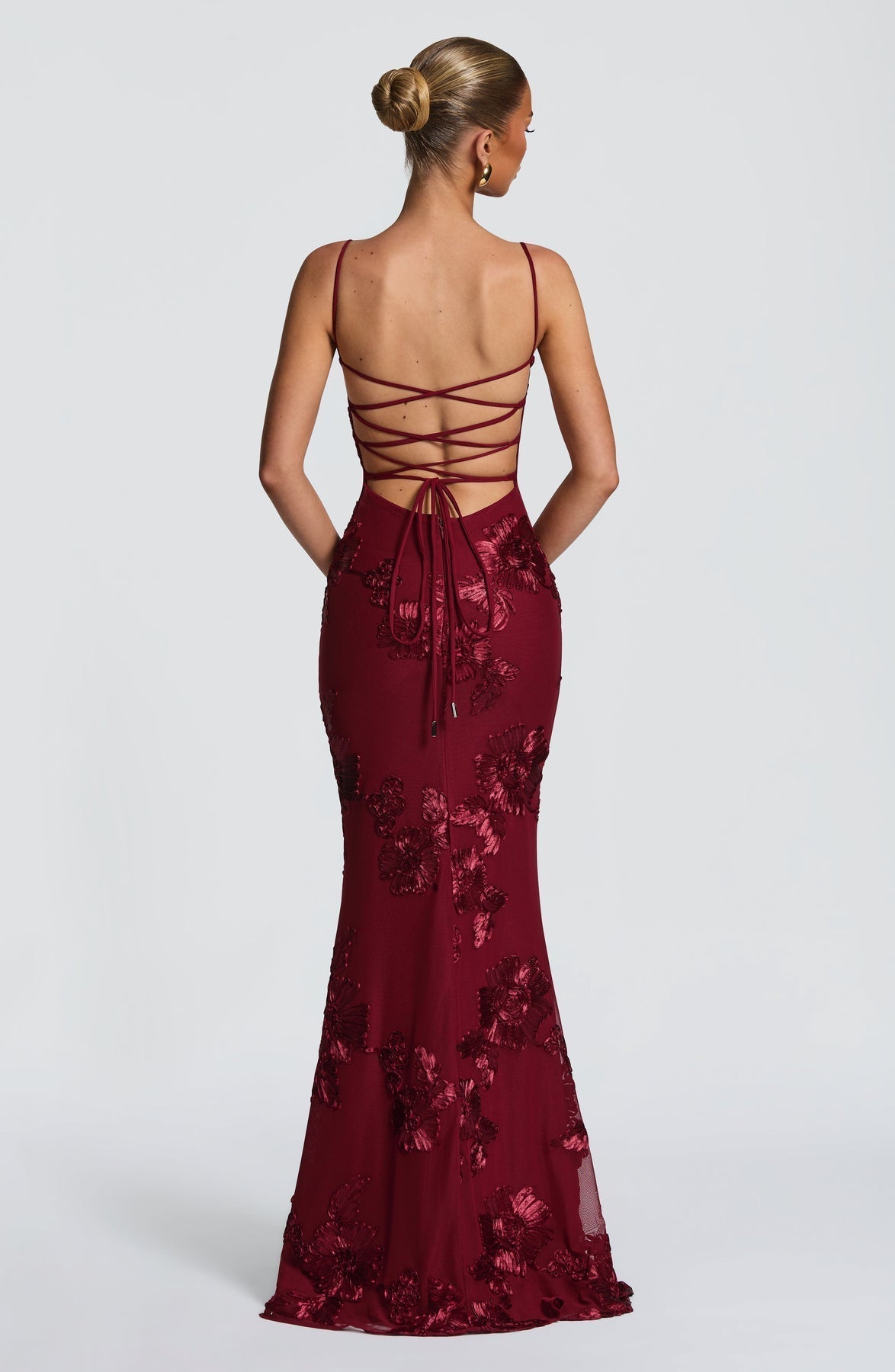 Fitted Satin Maxi Dress with Corset Bodice for Women