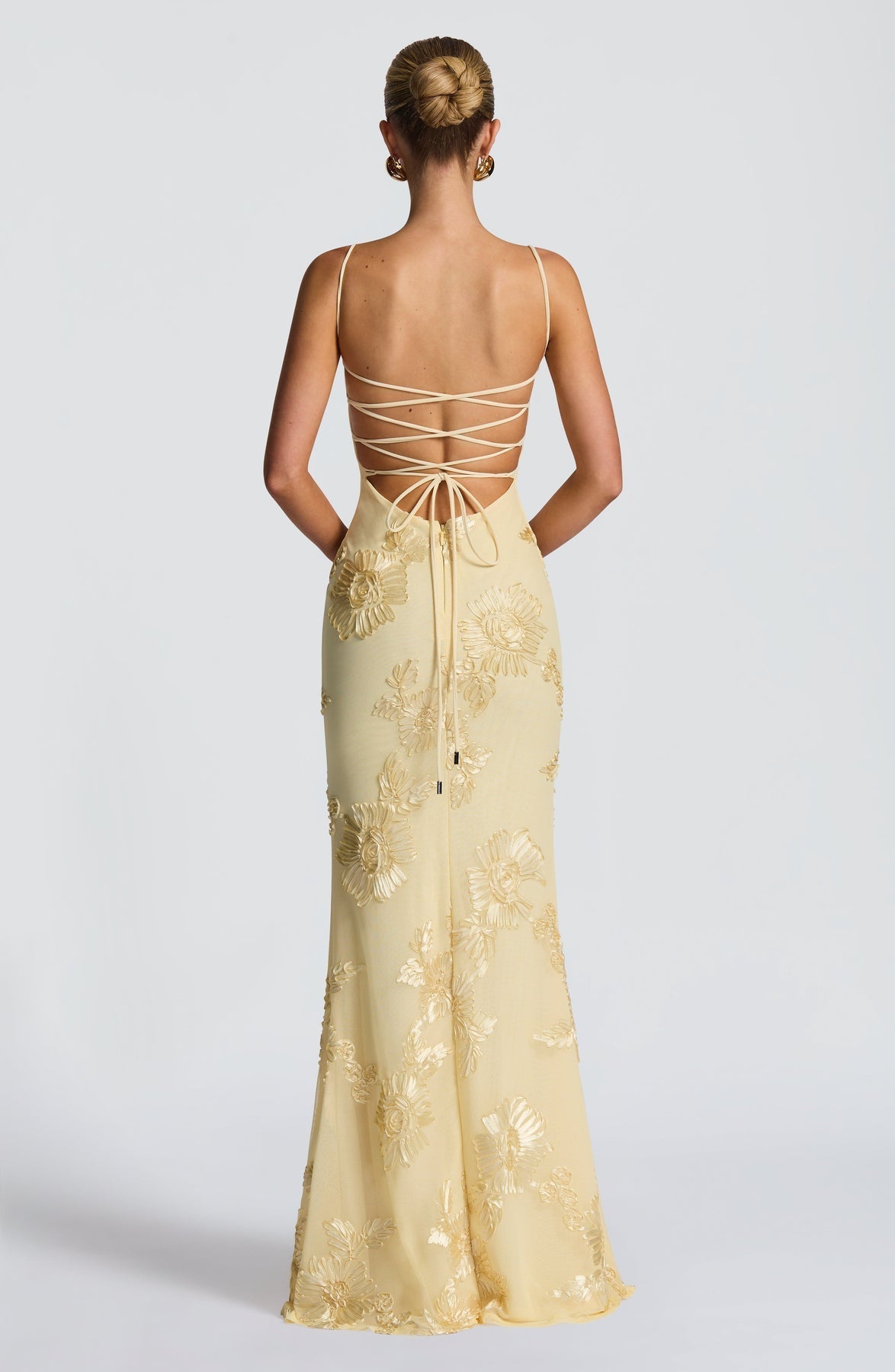 Fitted Satin Maxi Dress with Corset Bodice for Women