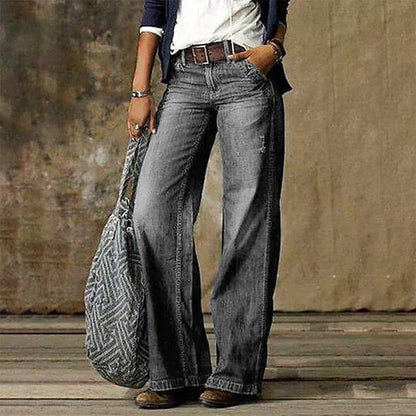 Kinsley | Wide Leg Denim Jeans with High Waist and Retro Flare