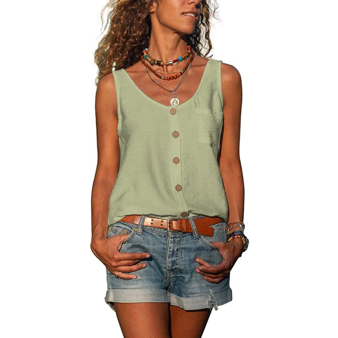 Women's Casual Sleeveless Top with Loose Fit and Breathable Fabric