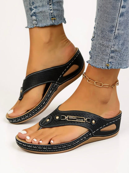 Women's Cushioned Slip-On Sandals with Arch Support and Easy Fit