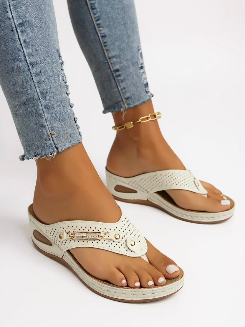 Women's Cushioned Slip-On Sandals with Arch Support and Easy Fit