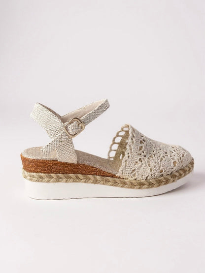 Women's Boho Woven Platform Sandals with Adjustable Straps and Cushioned Footbed