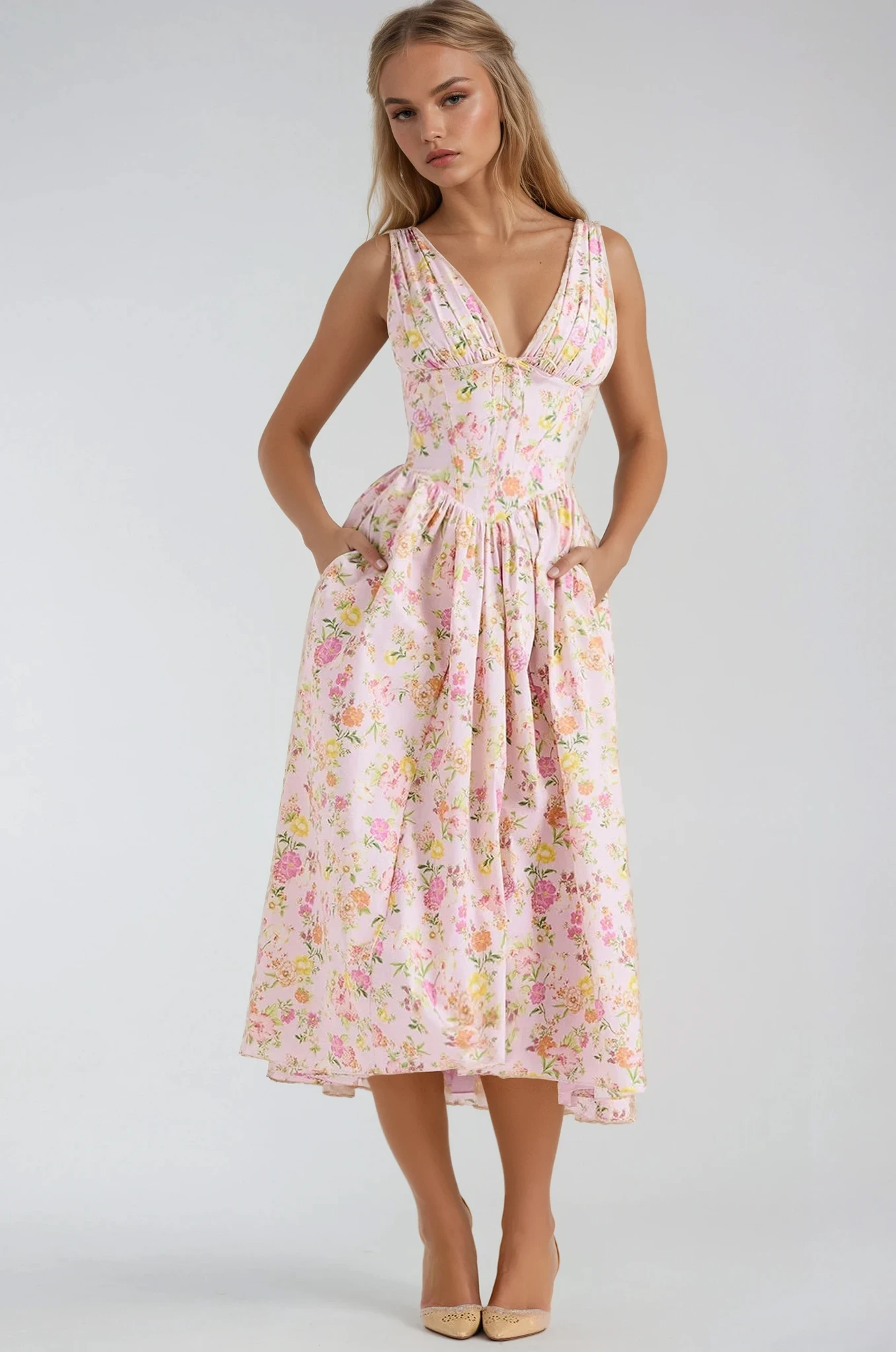 Elegant Linen Blend Dress for Women – Breathable Soft Structure Flowing Silhouette Design