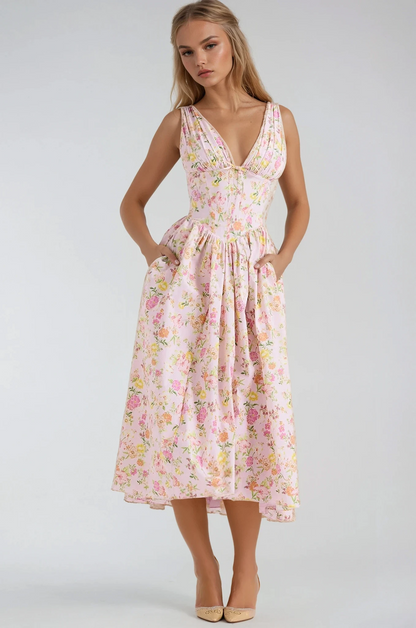 Elegant Linen Blend Dress for Women – Breathable Soft Structure Flowing Silhouette Design