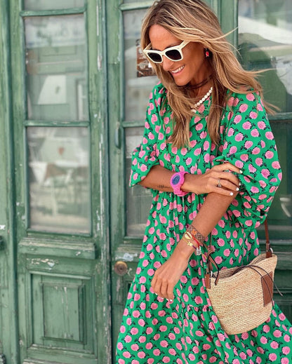 Women's Spring Dress with Flowy Design and Lightweight Fabric