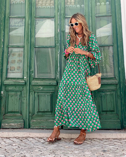 Women's Spring Dress with Flowy Design and Lightweight Fabric