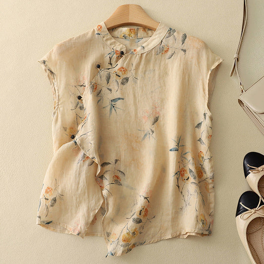 Women's Vintage Sleeveless Top with Relaxed Fit and Soft Fabric