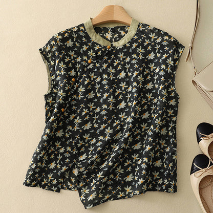 Women's Vintage Sleeveless Top with Relaxed Fit and Soft Fabric