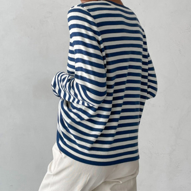 Women's Striped Summer T-Shirt with Short Sleeves and Soft Fabric