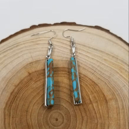 Women's Vintage Turquoise Earrings with Unique Design and Artisan Craftsmanship