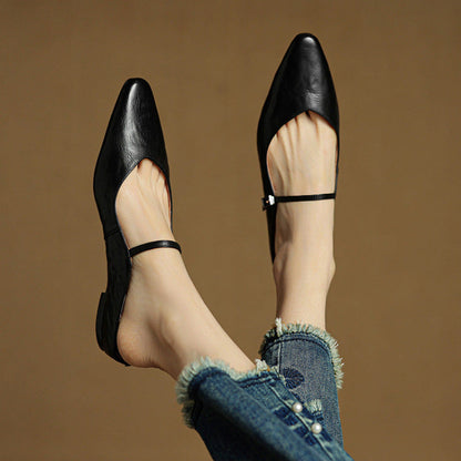Talia Genuine Leather Mules