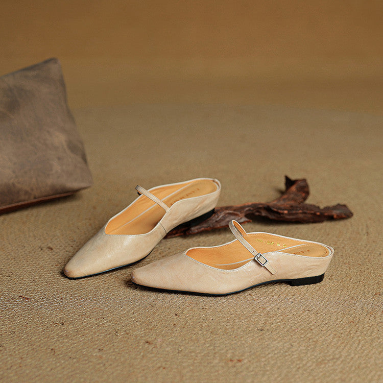 Talia Genuine Leather Mules