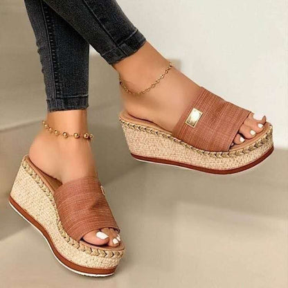 Women's Wedge Sandals with Adjustable Straps and Cushioned Insole