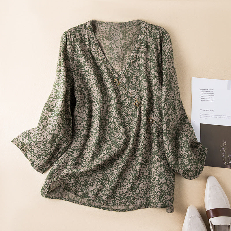 Women's Button Front Shirt with Relaxed Fit and Versatile Style
