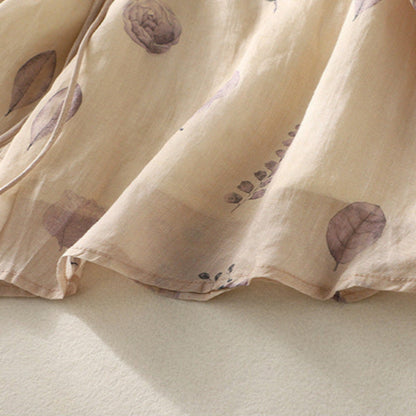 Women's Relaxed Blouse with Floral Print and Lightweight Fabric
