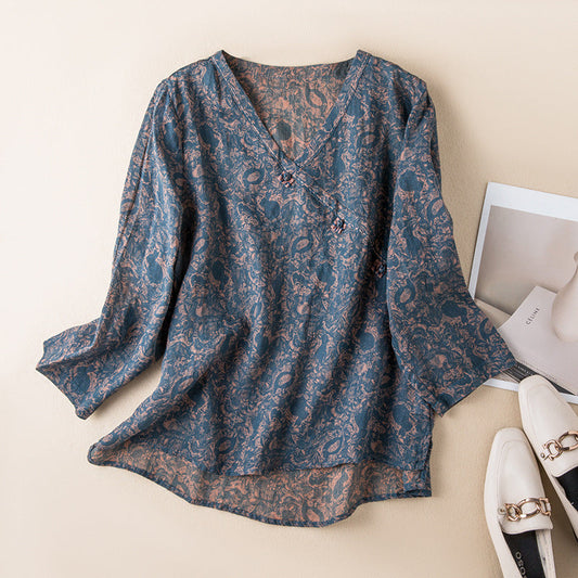 Women's Button Front Shirt with Relaxed Fit and Versatile Style