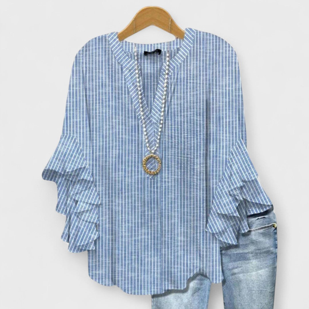 Women's Day Blouse with Lightweight Fabric and Relaxed Fit