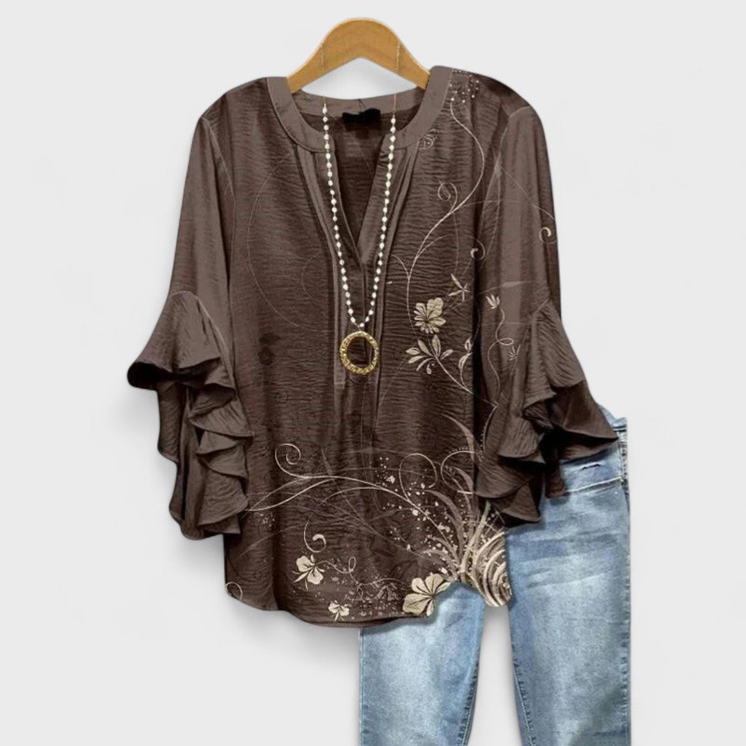 Women's Day Blouse with Lightweight Fabric and Relaxed Fit